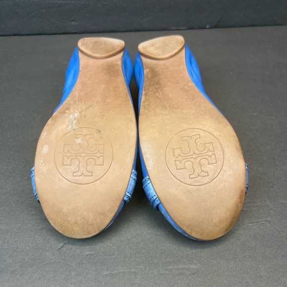 Tory Burch Royal Blue Flats with Gold Accents Size 6.5M - Picture 6 of 9